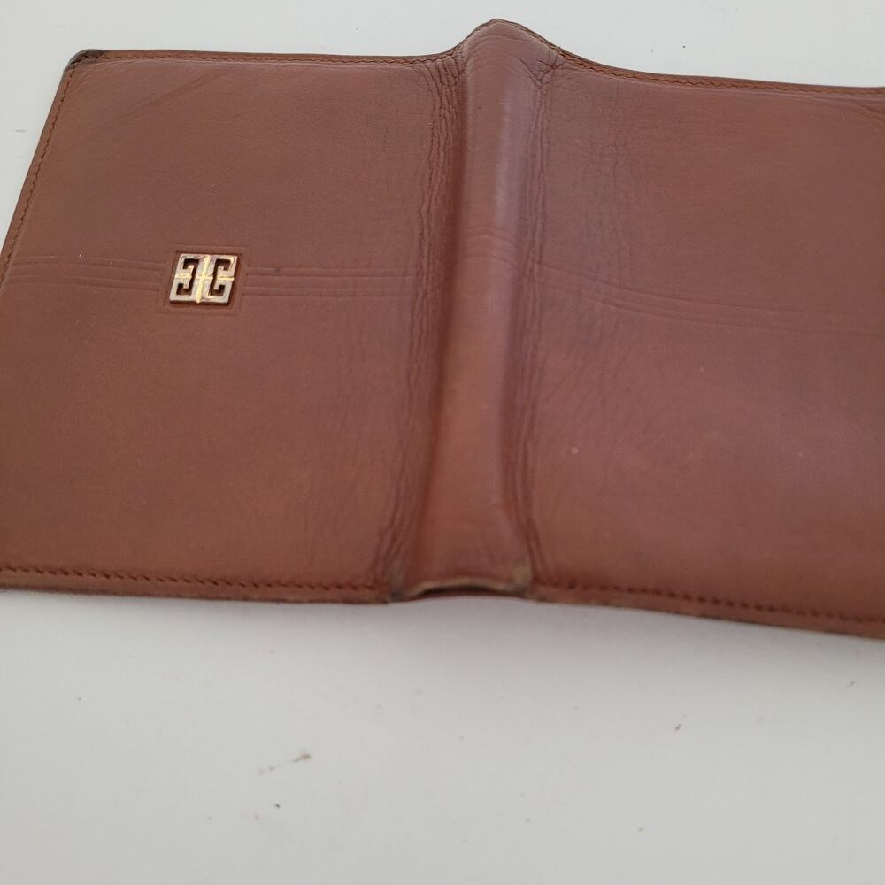 Givenchy Vintage Leather Wallet Brown Leather Bifold Medium Compact Kisslock - Picture 10 of 12